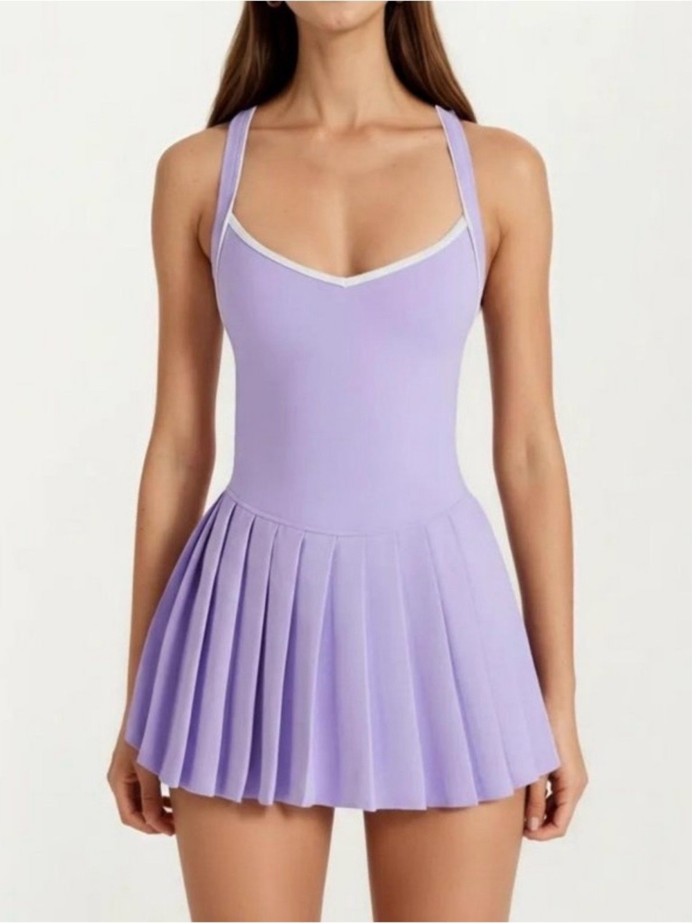 NWT Anna-Kaci Active Pleated Tennis Dress w Removable Bra Pads & Separate Shorts